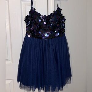 Navy Sequin Dress Prom Party Graduation